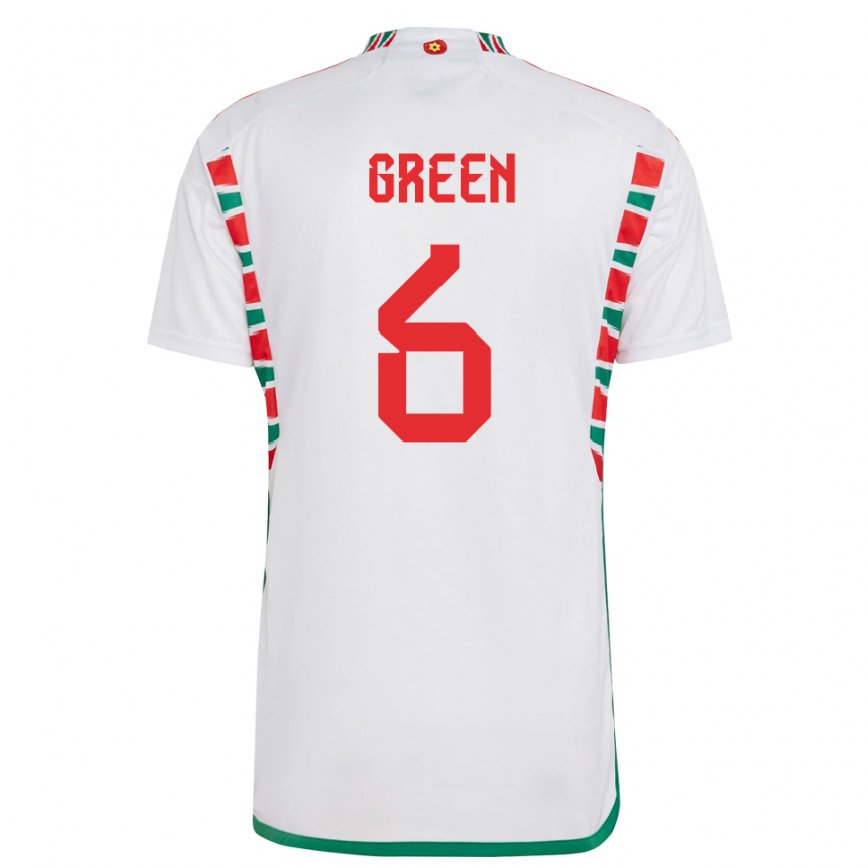 Hombre Camiseta Gales Josephine Green #6 Blanco 2ª Equipación 22-24 Perú