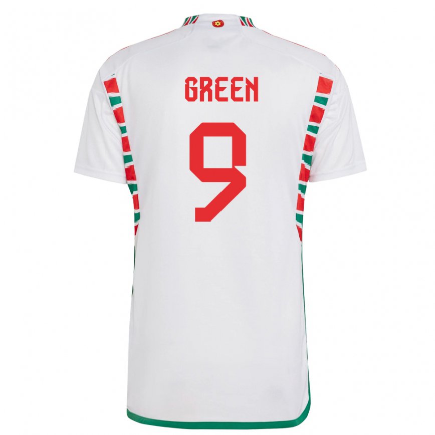 Hombre Camiseta Gales Kayleigh Green #9 Blanco 2ª Equipación 22-24 Perú