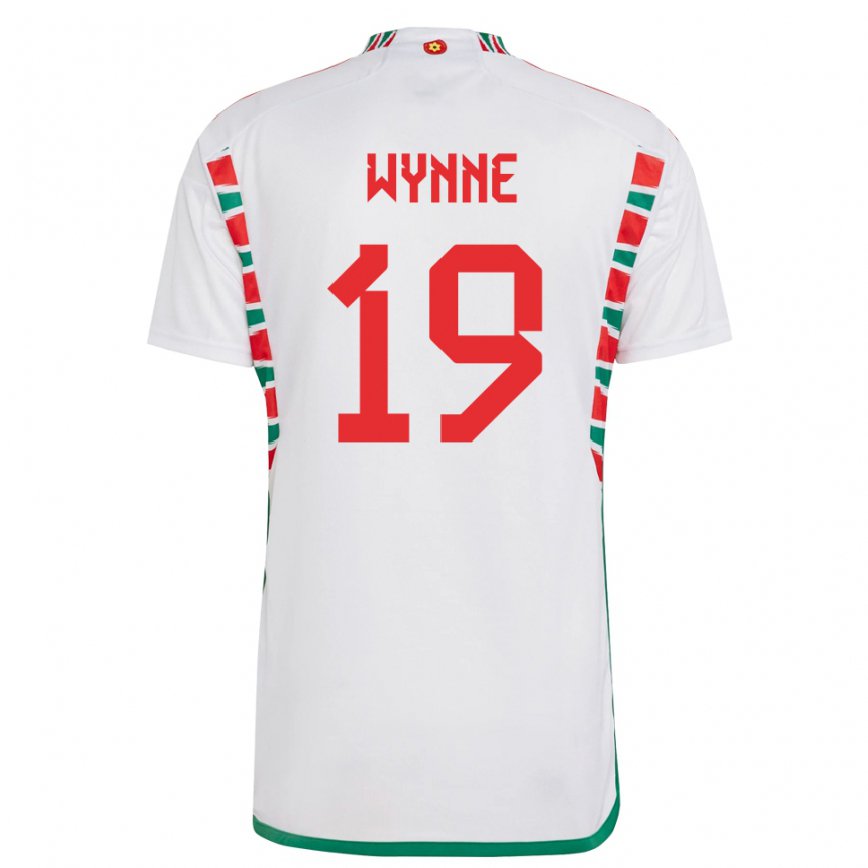 Hombre Camiseta Gales Megan Wynne #19 Blanco 2ª Equipación 22-24 Perú