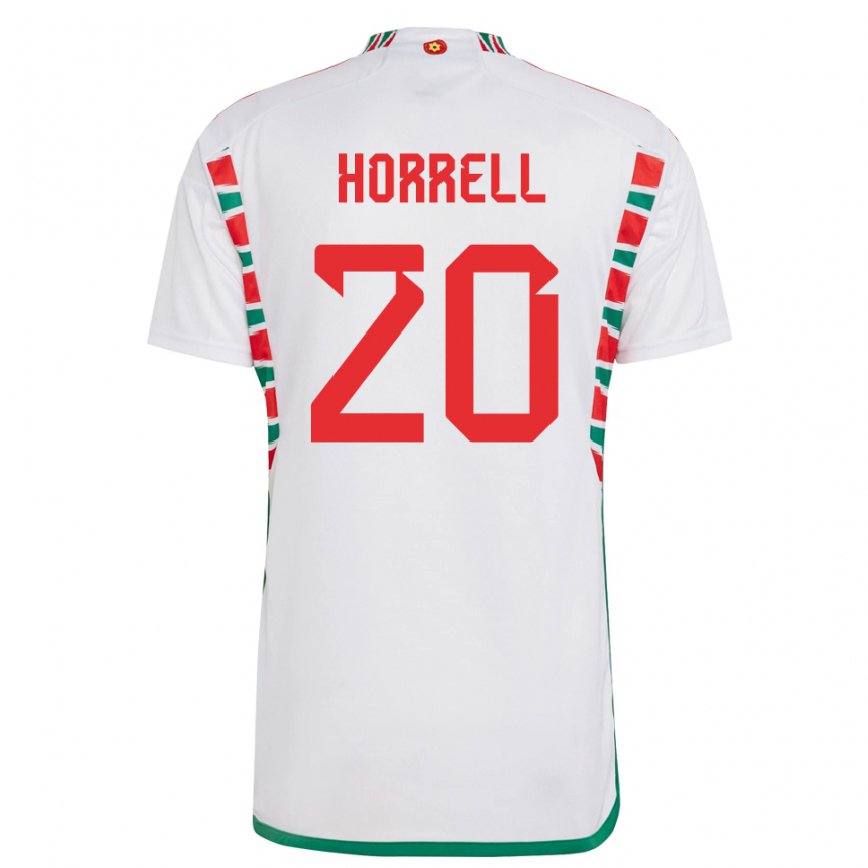 Hombre Camiseta Gales Grace Horrell #20 Blanco 2ª Equipación 22-24 Perú