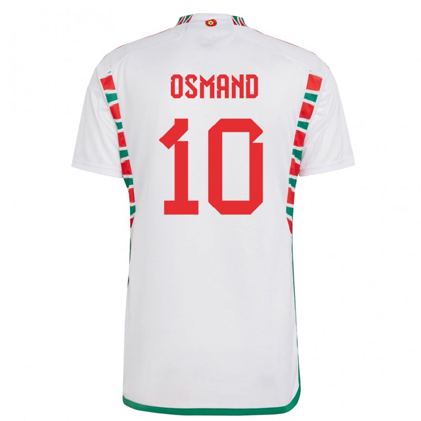 Hombre Camiseta Gales Callum Osmand #10 Blanco 2ª Equipación 22-24 Perú