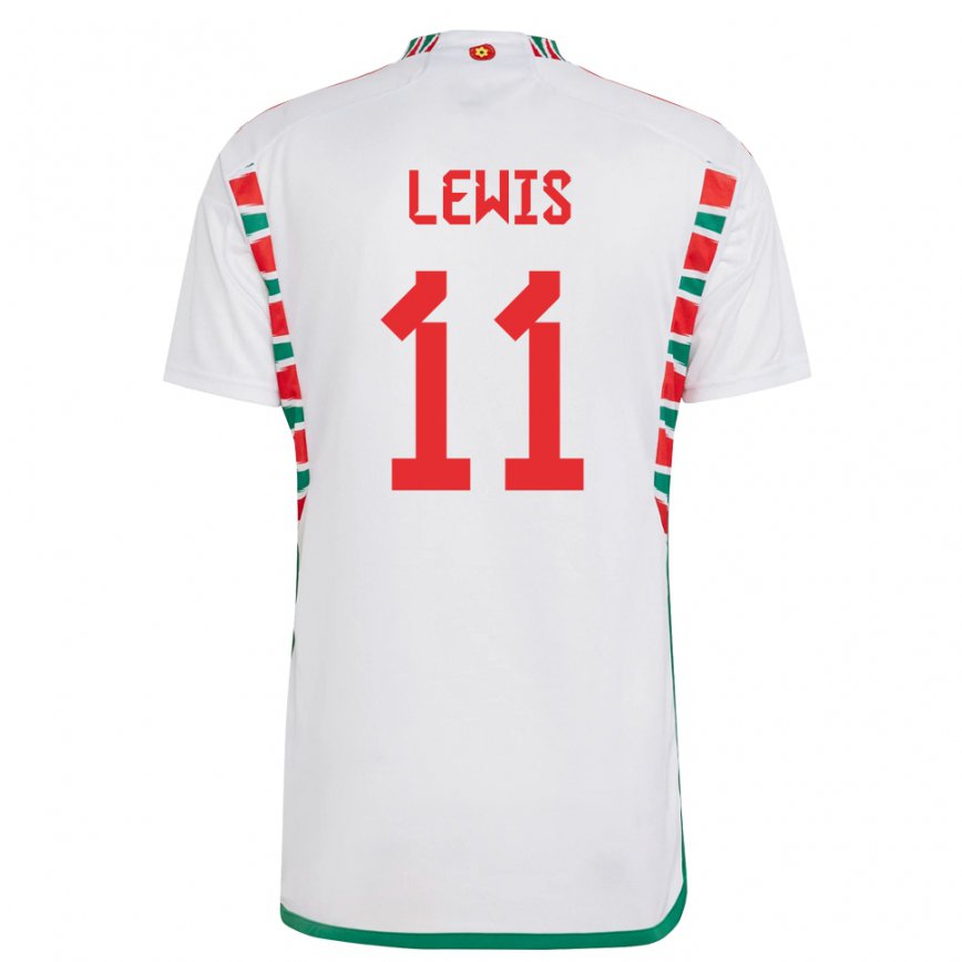 Hombre Camiseta Gales Sonny Lewis #11 Blanco 2ª Equipación 22-24 Perú