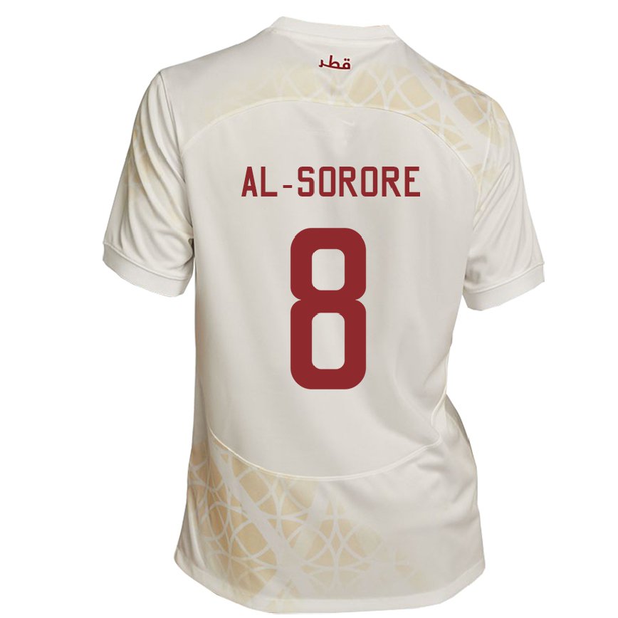 Hombre Camiseta Catar Asma Al Sorore #8 Beis Dorado 2ª Equipación 22-24 Perú