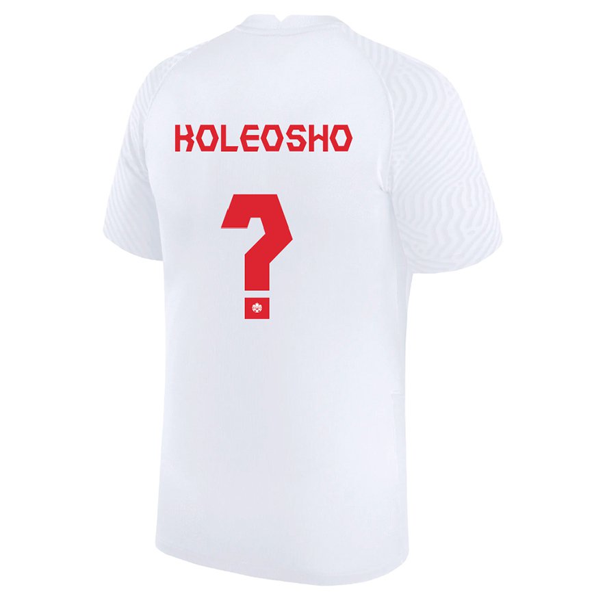 Hombre Camiseta Canadá Luca Koleosho #0 Blanco 2ª Equipación 22-24 Perú