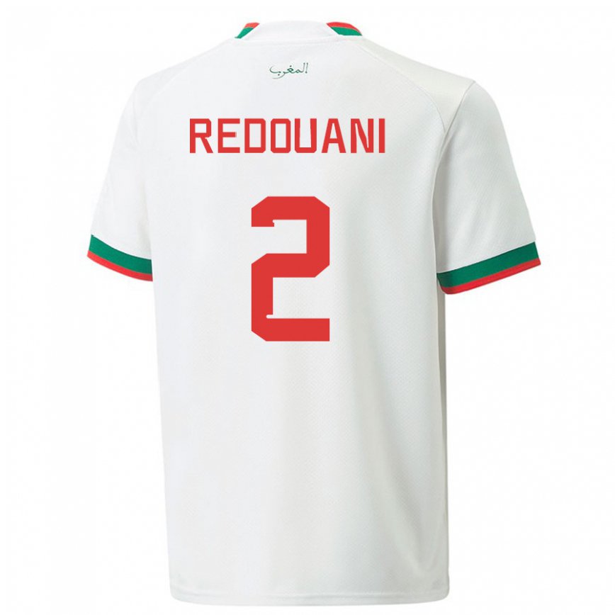 Hombre Camiseta Marruecos Zineb Redouani #2 Blanco 2ª Equipación 22-24 Perú