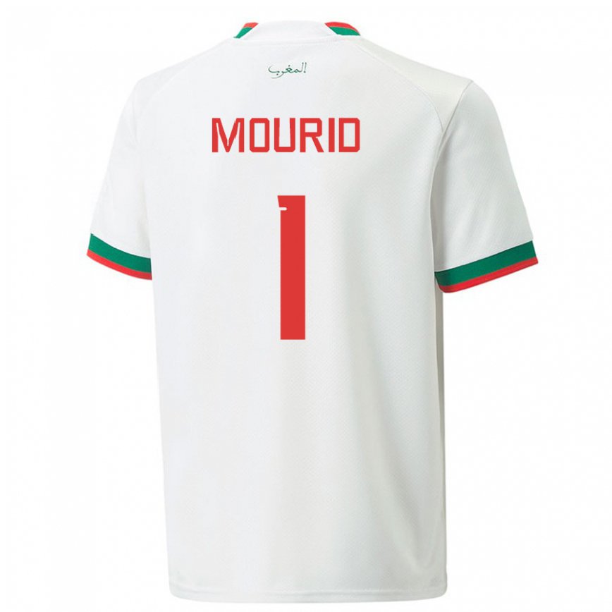 Hombre Camiseta Marruecos Taha Mourid #1 Blanco 2ª Equipación 22-24 Perú