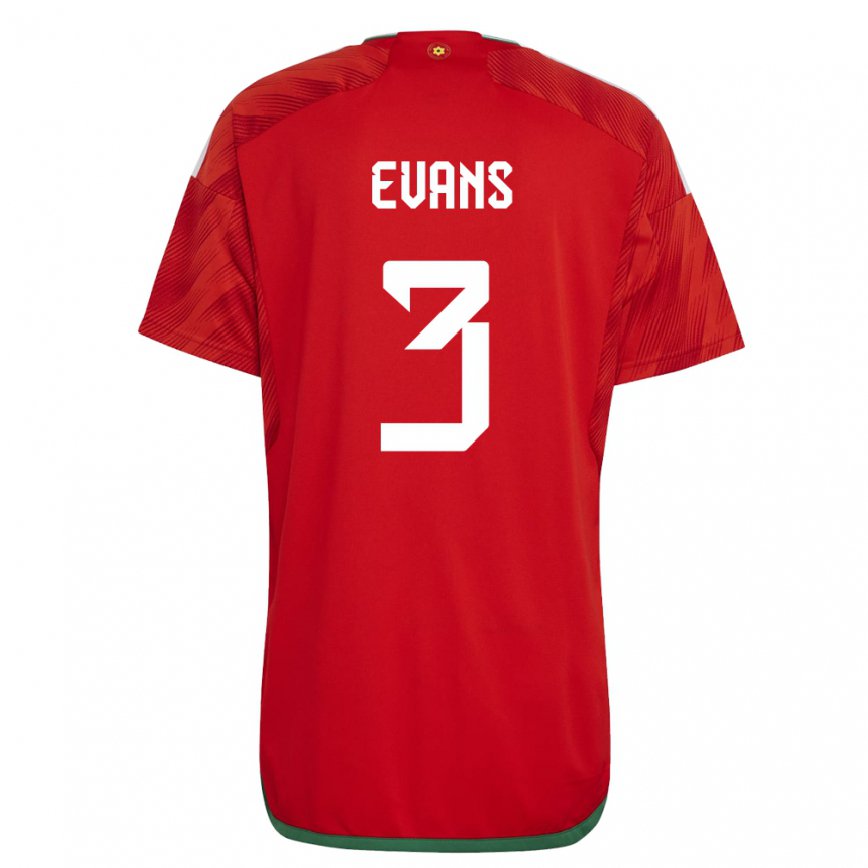 Mujer Camiseta Gales Gemma Evans #3 Rojo 1ª Equipación 22-24 Perú