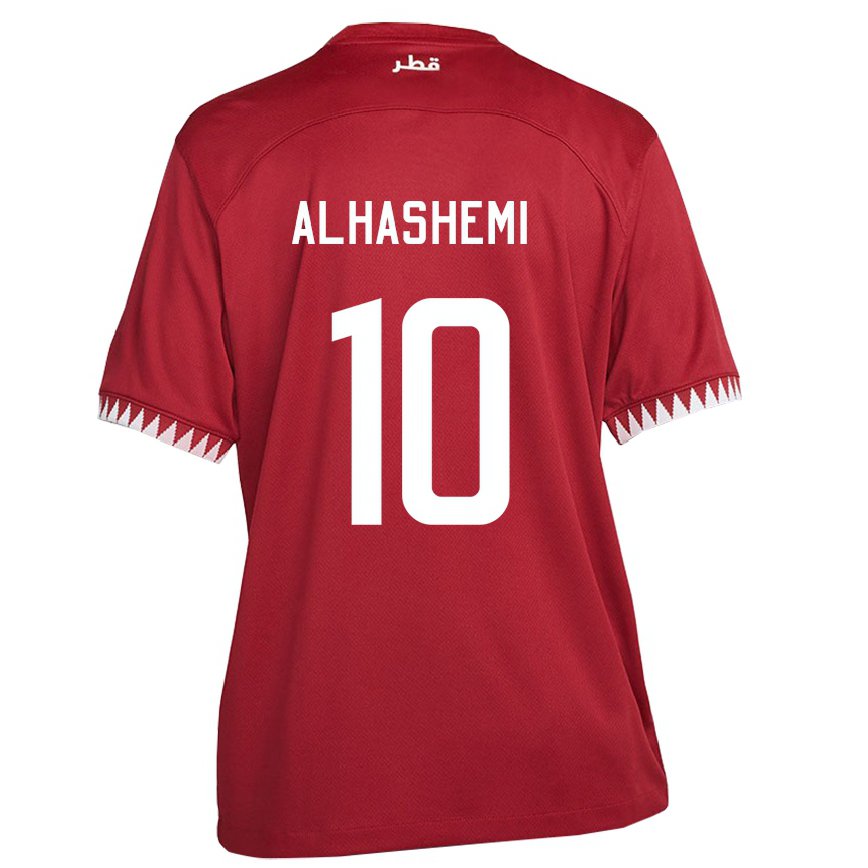 Mujer Camiseta Catar Suaad Alhashemi #10 Granate 1ª Equipación 22-24 Perú