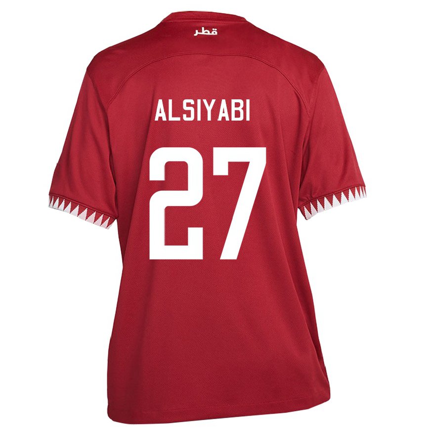 Mujer Camiseta Catar Nasra Alsiyabi #27 Granate 1ª Equipación 22-24 Perú