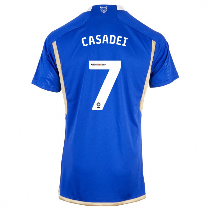 Niño Fútbol Camiseta Cesare Casadei #7 Azul 1ª Equipación 2023/24 Perú