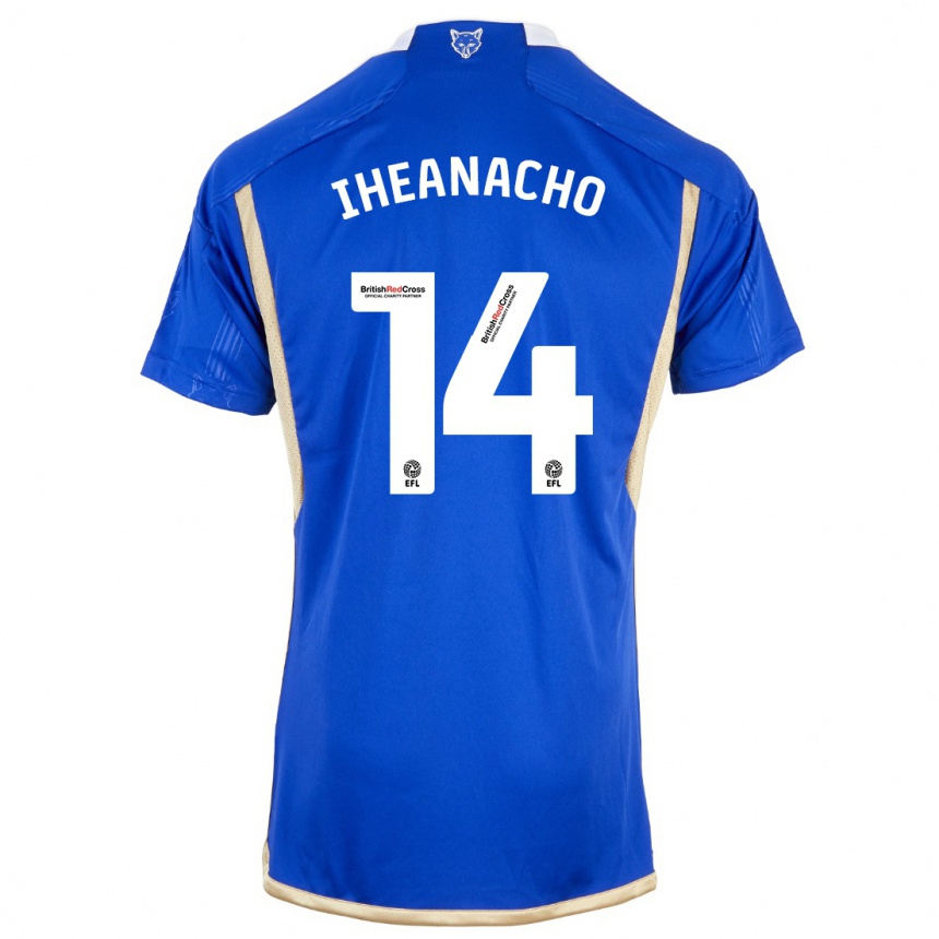 Niño Fútbol Camiseta Kelechi Iheanacho #14 Azul 1ª Equipación 2023/24 Perú