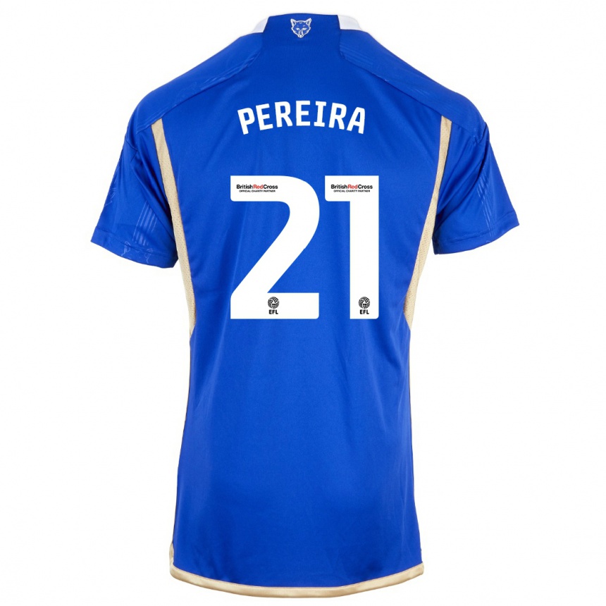 Niño Fútbol Camiseta Ricardo Pereira #21 Azul 1ª Equipación 2023/24 Perú