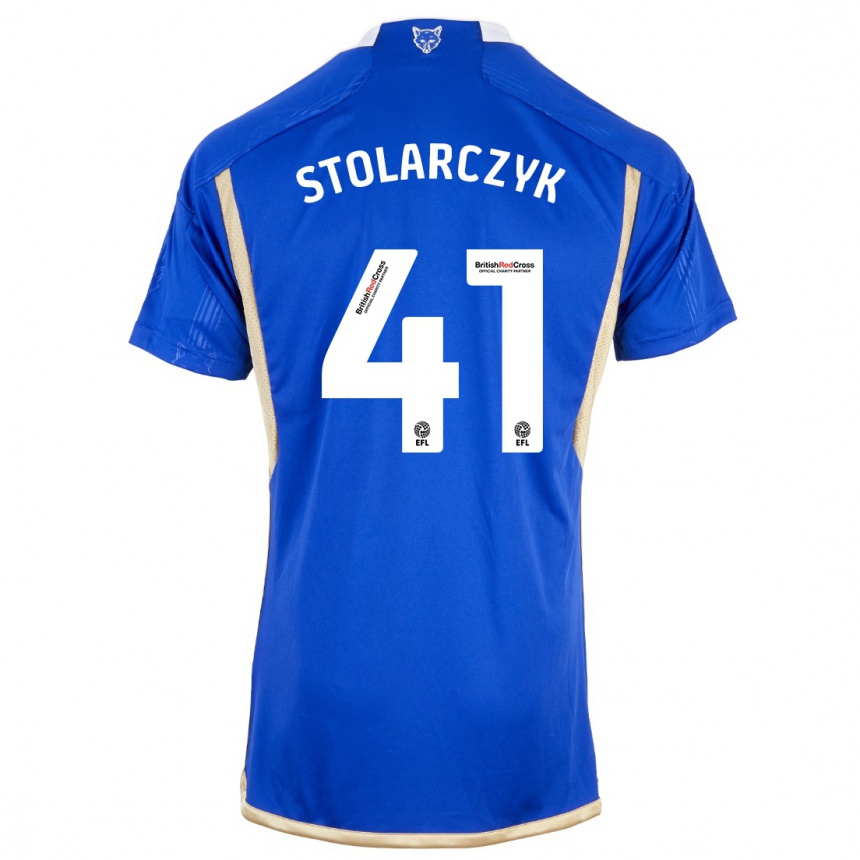 Niño Fútbol Camiseta Jakub Stolarczyk #41 Azul 1ª Equipación 2023/24 Perú