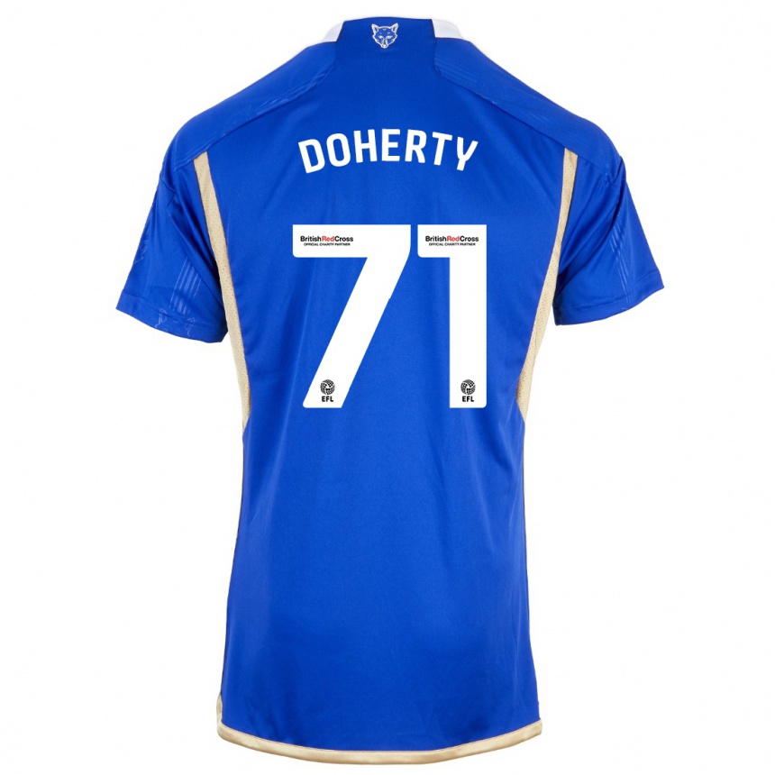 Niño Fútbol Camiseta Arlo Doherty #71 Azul 1ª Equipación 2023/24 Perú