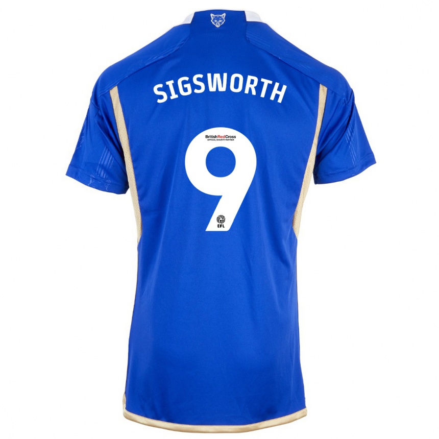 Niño Fútbol Camiseta Jessica Sigsworth #9 Azul 1ª Equipación 2023/24 Perú