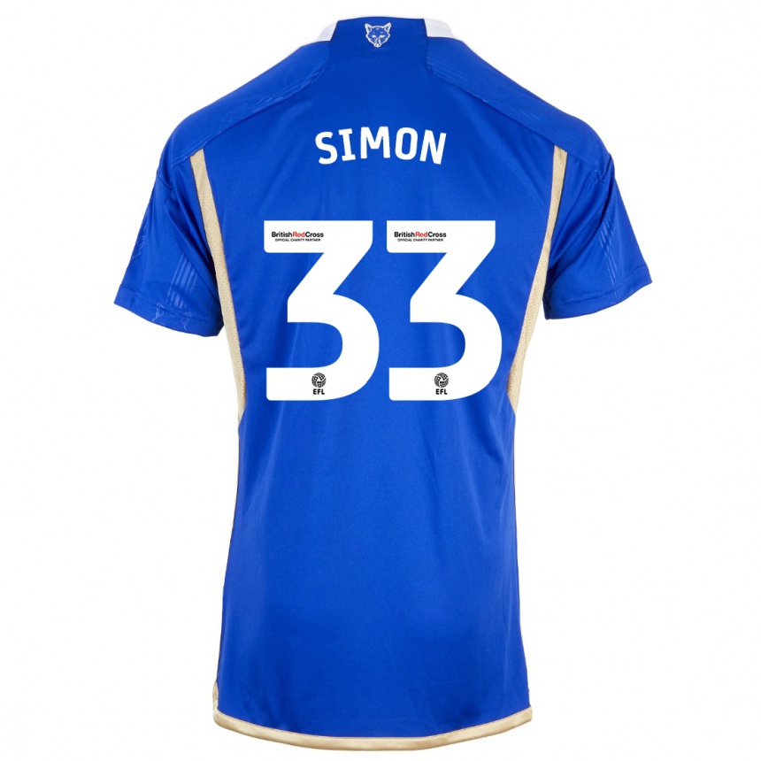 Niño Fútbol Camiseta Erin Simon #33 Azul 1ª Equipación 2023/24 Perú