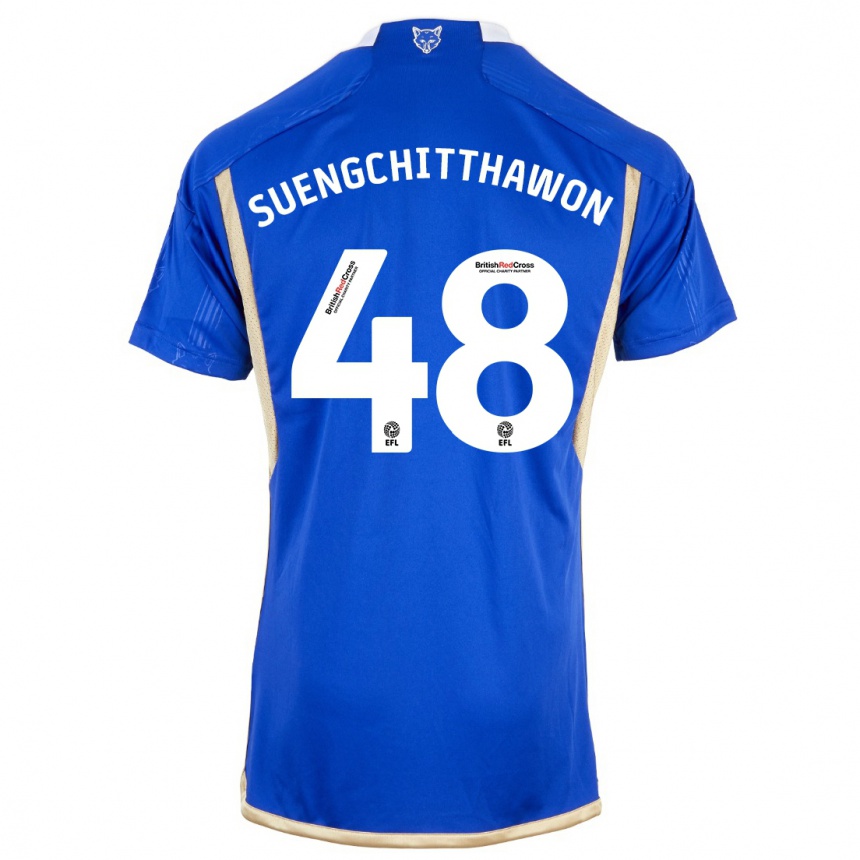 Niño Fútbol Camiseta Thanawat Suengchitthawon #48 Azul 1ª Equipación 2023/24 Perú