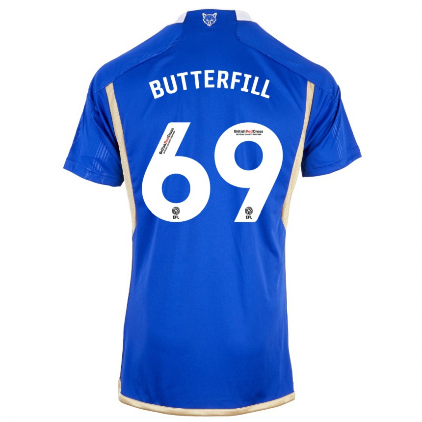 Niño Fútbol Camiseta Jack Butterfill #69 Azul 1ª Equipación 2023/24 Perú