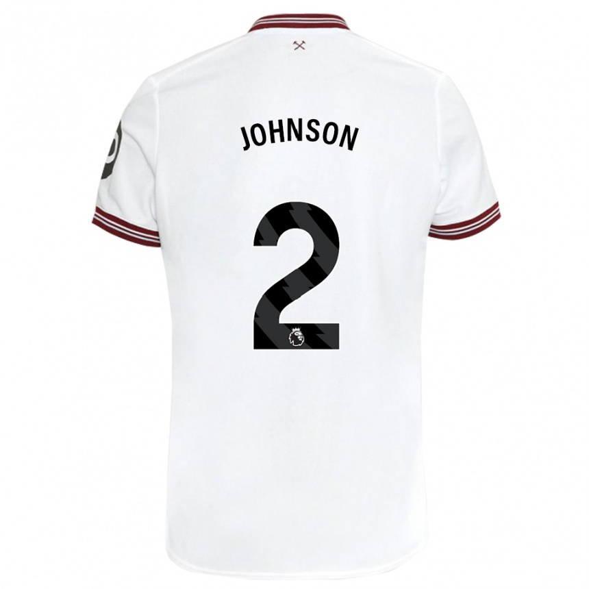 Niño Fútbol Camiseta Ben Johnson #2 Blanco 2ª Equipación 2023/24 Perú