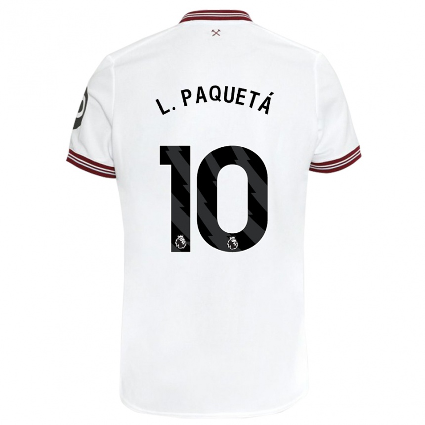 Niño Fútbol Camiseta Lucas Paqueta #10 Blanco 2ª Equipación 2023/24 Perú