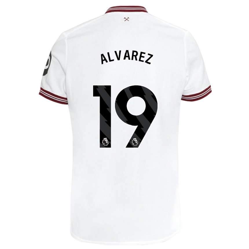 Niño Fútbol Camiseta Edson Alvarez #19 Blanco 2ª Equipación 2023/24 Perú