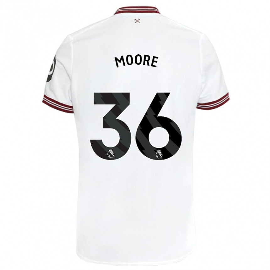 Niño Fútbol Camiseta Sean Moore #36 Blanco 2ª Equipación 2023/24 Perú