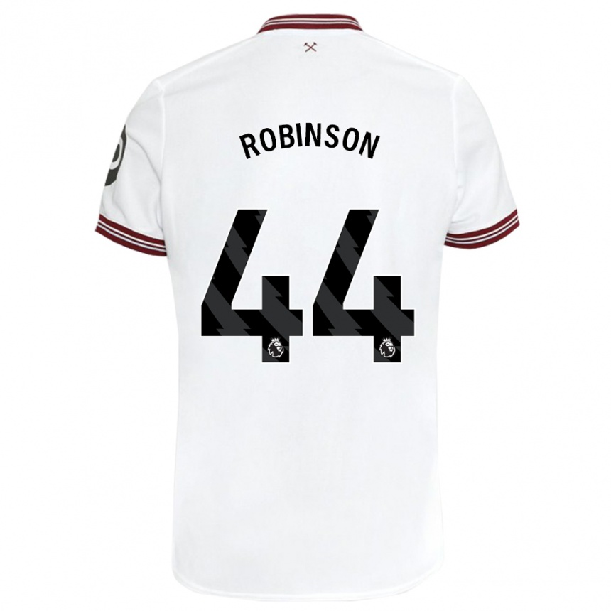 Niño Fútbol Camiseta Junior Robinson #44 Blanco 2ª Equipación 2023/24 Perú