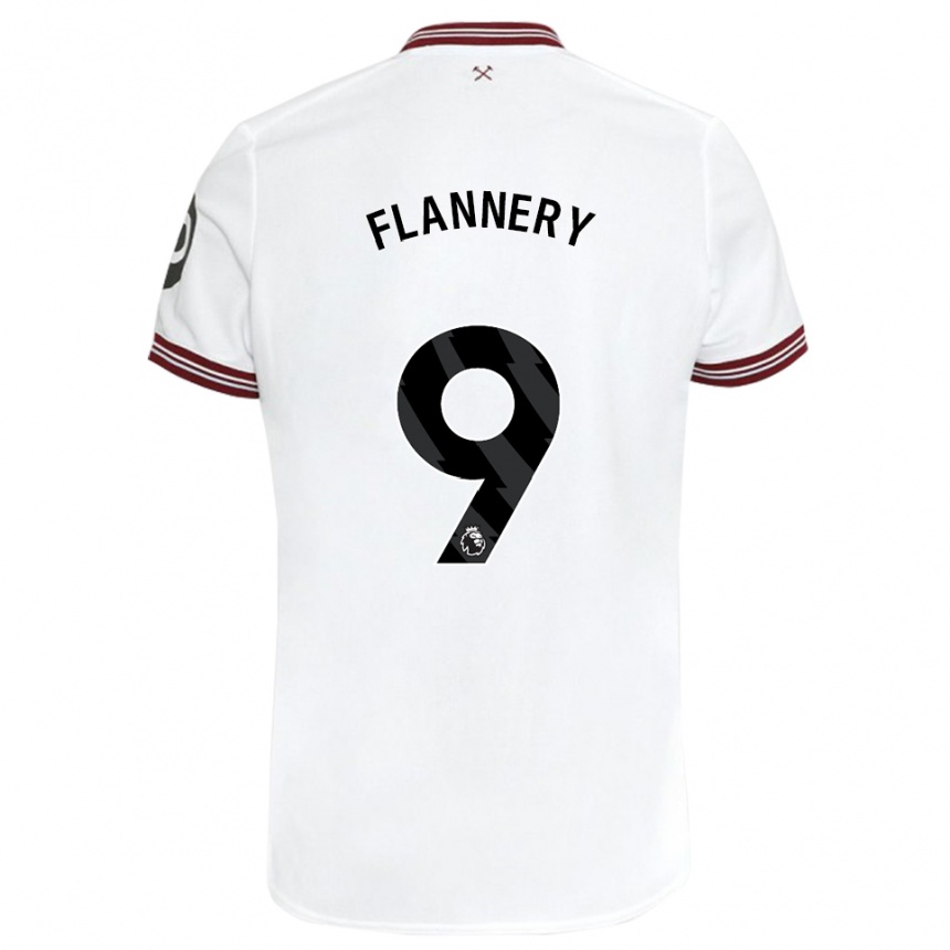 Niño Fútbol Camiseta Keira Flannery #9 Blanco 2ª Equipación 2023/24 Perú