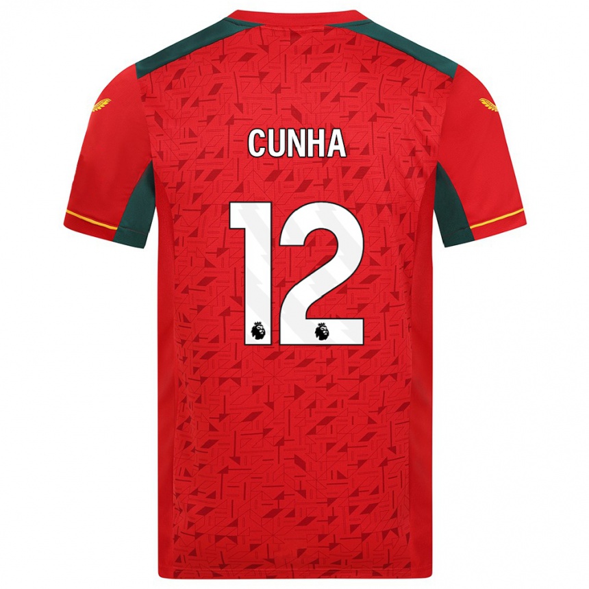 Niño Fútbol Camiseta Matheus Cunha #12 Rojo 2ª Equipación 2023/24 Perú