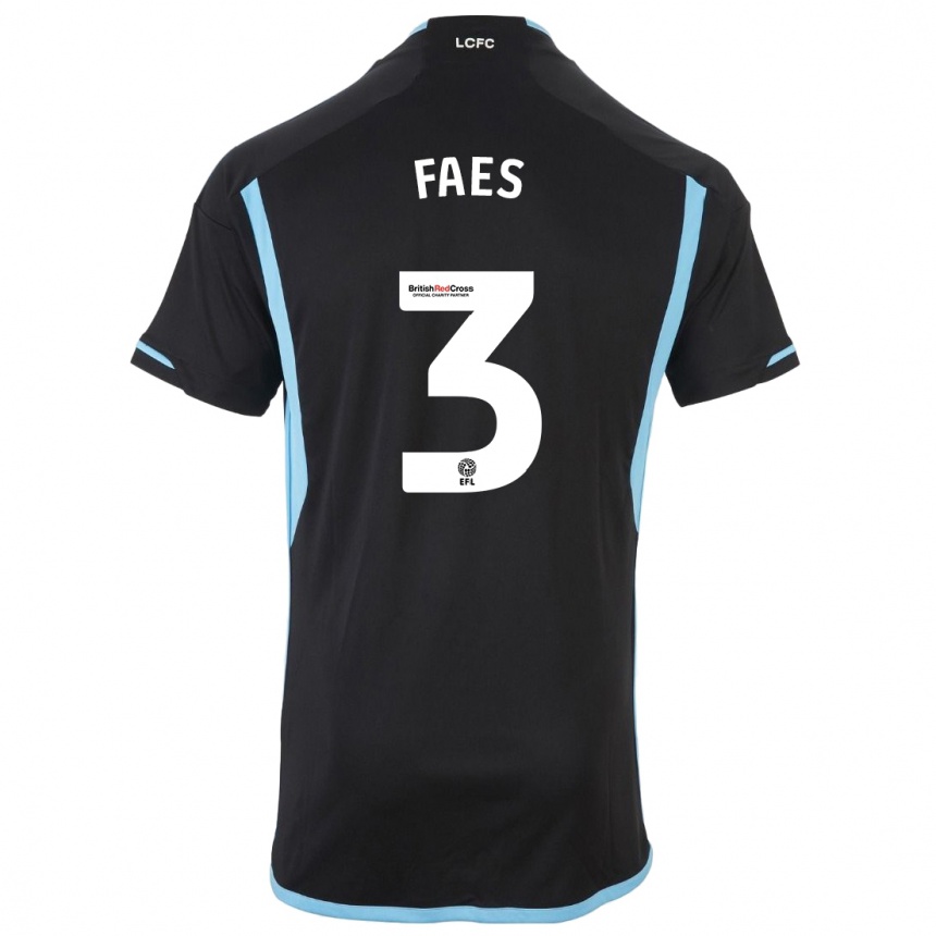 Niño Fútbol Camiseta Wout Faes #3 Negro 2ª Equipación 2023/24 Perú