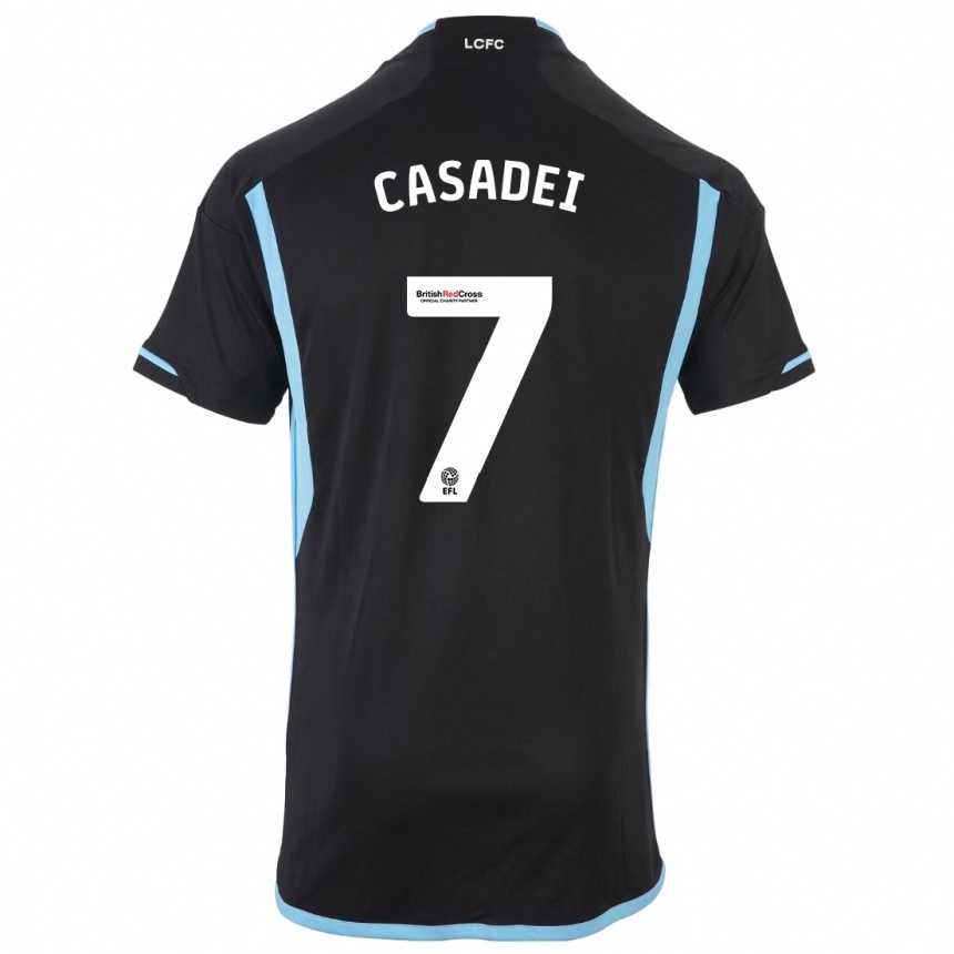 Niño Fútbol Camiseta Cesare Casadei #7 Negro 2ª Equipación 2023/24 Perú