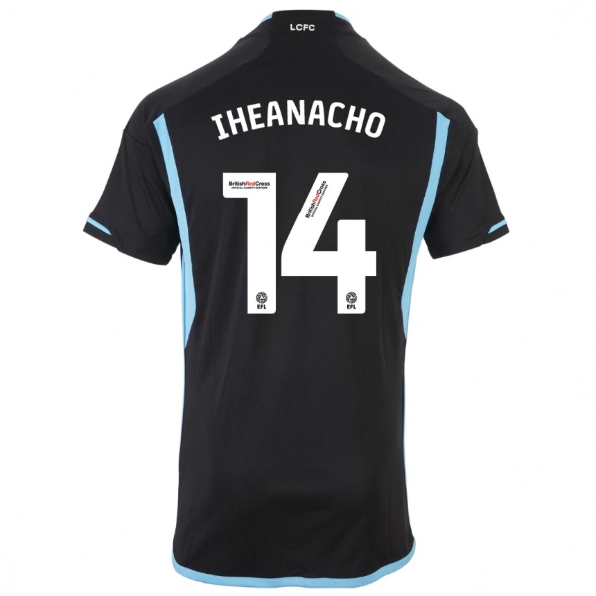 Niño Fútbol Camiseta Kelechi Iheanacho #14 Negro 2ª Equipación 2023/24 Perú