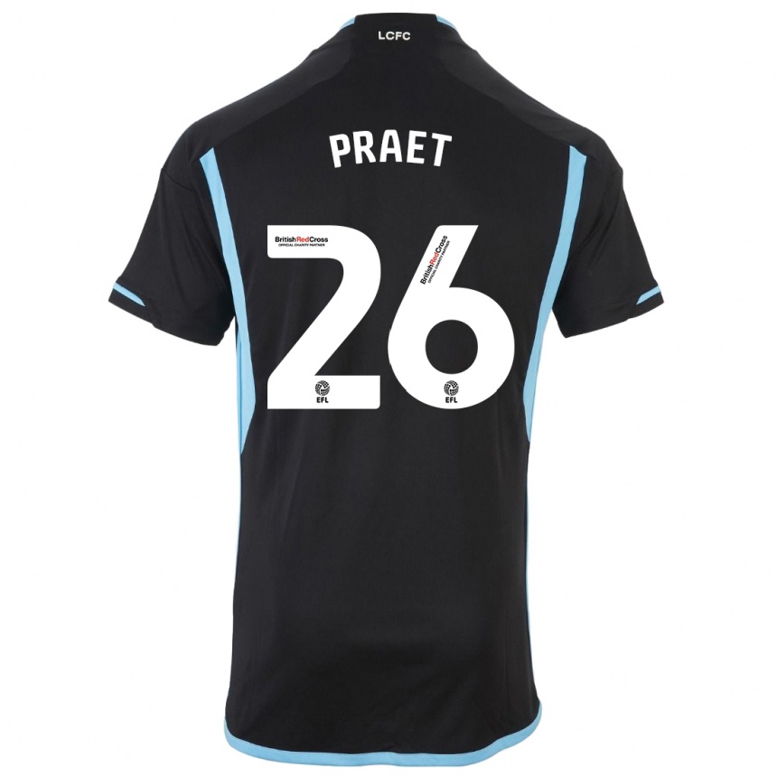 Niño Fútbol Camiseta Dennis Praet #26 Negro 2ª Equipación 2023/24 Perú