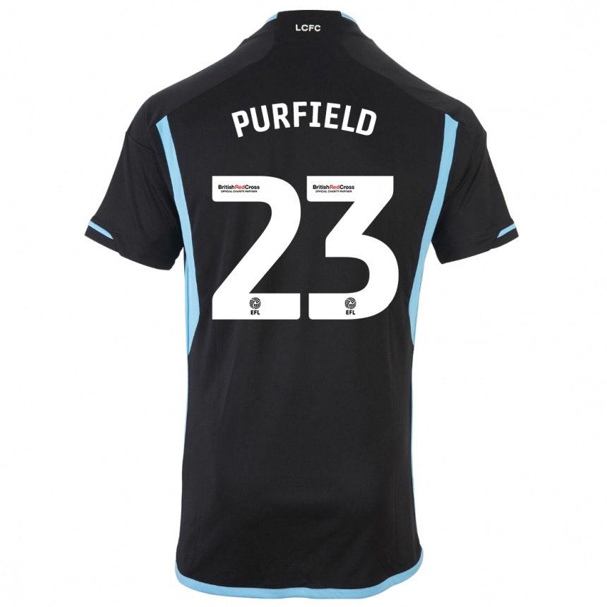 Niño Fútbol Camiseta Jemma Purfield #23 Negro 2ª Equipación 2023/24 Perú