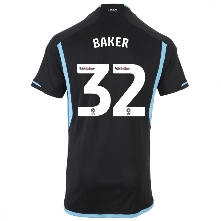 Niño Fútbol Camiseta Ava Baker #32 Negro 2ª Equipación 2023/24 Perú