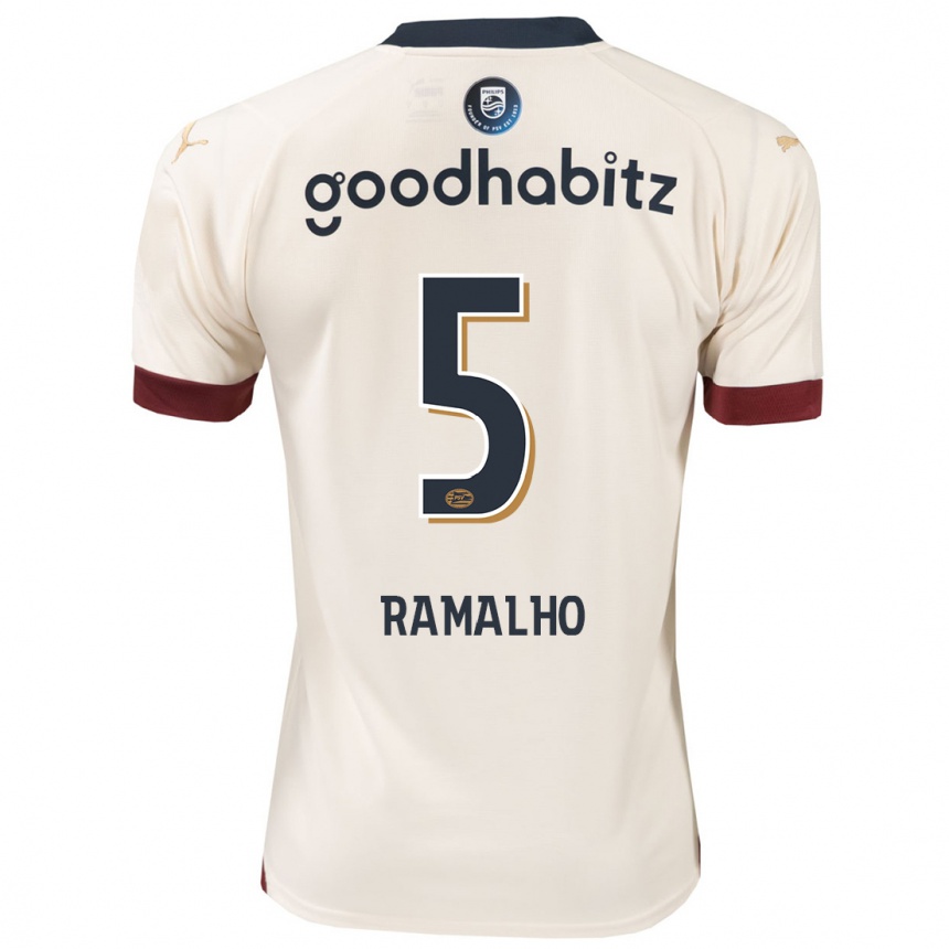 Niño Fútbol Camiseta André Ramalho #5 Blanquecino 2ª Equipación 2023/24 Perú