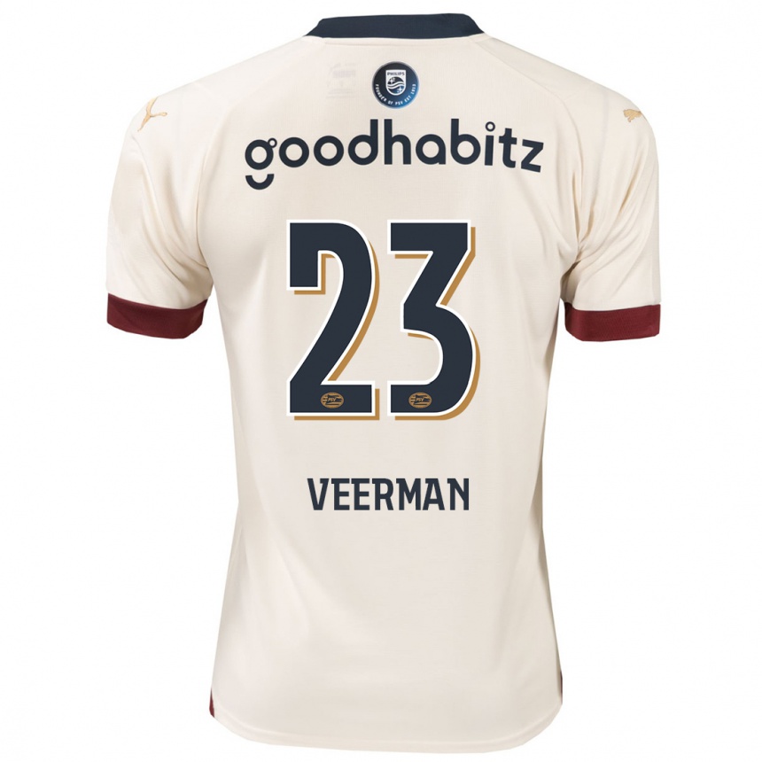 Niño Fútbol Camiseta Joey Veerman #23 Blanquecino 2ª Equipación 2023/24 Perú