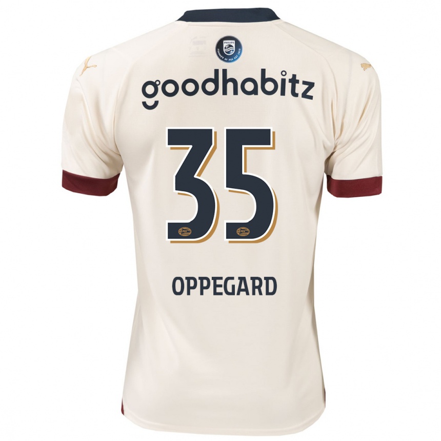 Niño Fútbol Camiseta Fredrik Oppegard #35 Blanquecino 2ª Equipación 2023/24 Perú