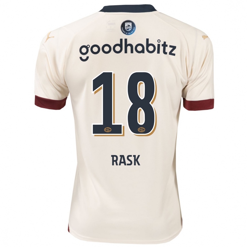 Niño Fútbol Camiseta Caroline Rask #18 Blanquecino 2ª Equipación 2023/24 Perú