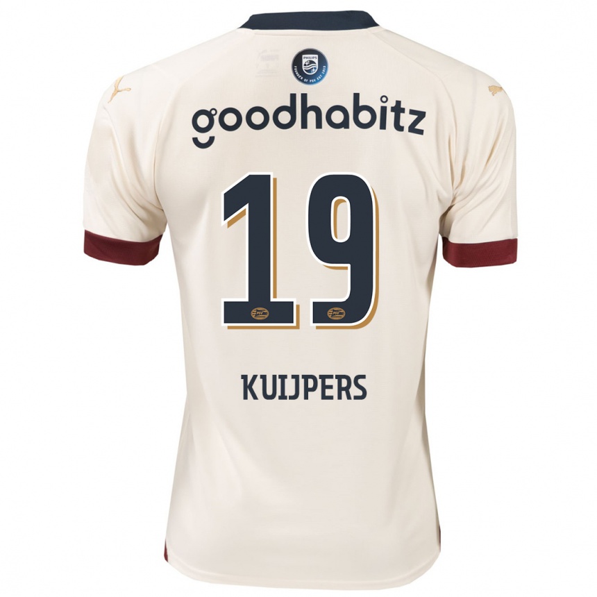 Niño Fútbol Camiseta Jeslynn Kuijpers #19 Blanquecino 2ª Equipación 2023/24 Perú