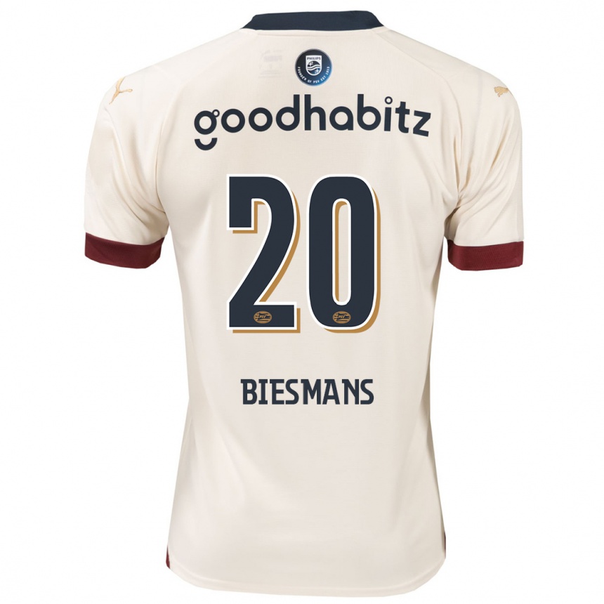 Niño Fútbol Camiseta Julie Biesmans #20 Blanquecino 2ª Equipación 2023/24 Perú