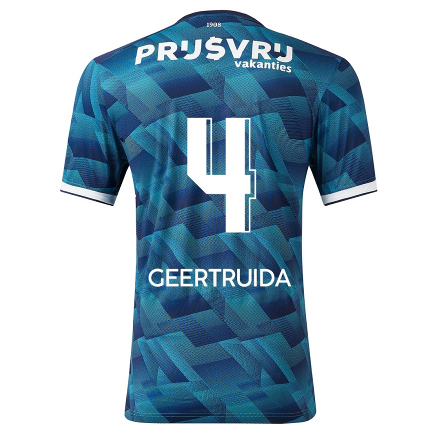 Niño Fútbol Camiseta Lutsharel Geertruida #4 Azul 2ª Equipación 2023/24 Perú