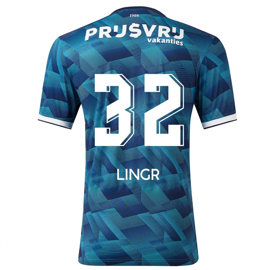 Niño Fútbol Camiseta Ondrej Lingr #32 Azul 2ª Equipación 2023/24 Perú