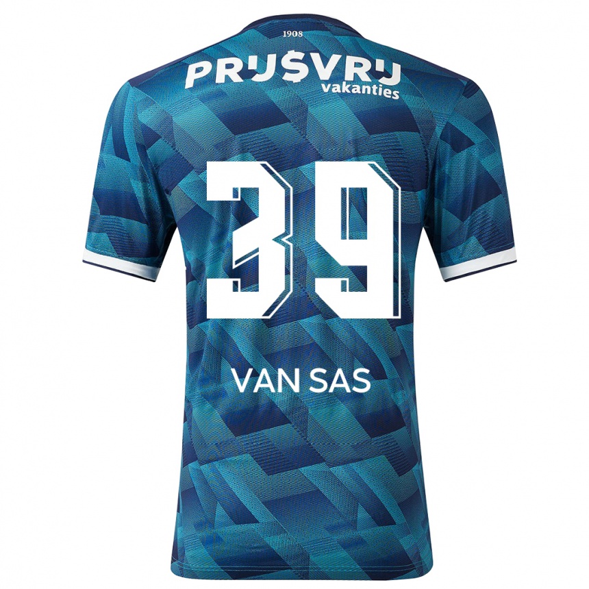 Niño Fútbol Camiseta Mikki Van Sas #39 Azul 2ª Equipación 2023/24 Perú