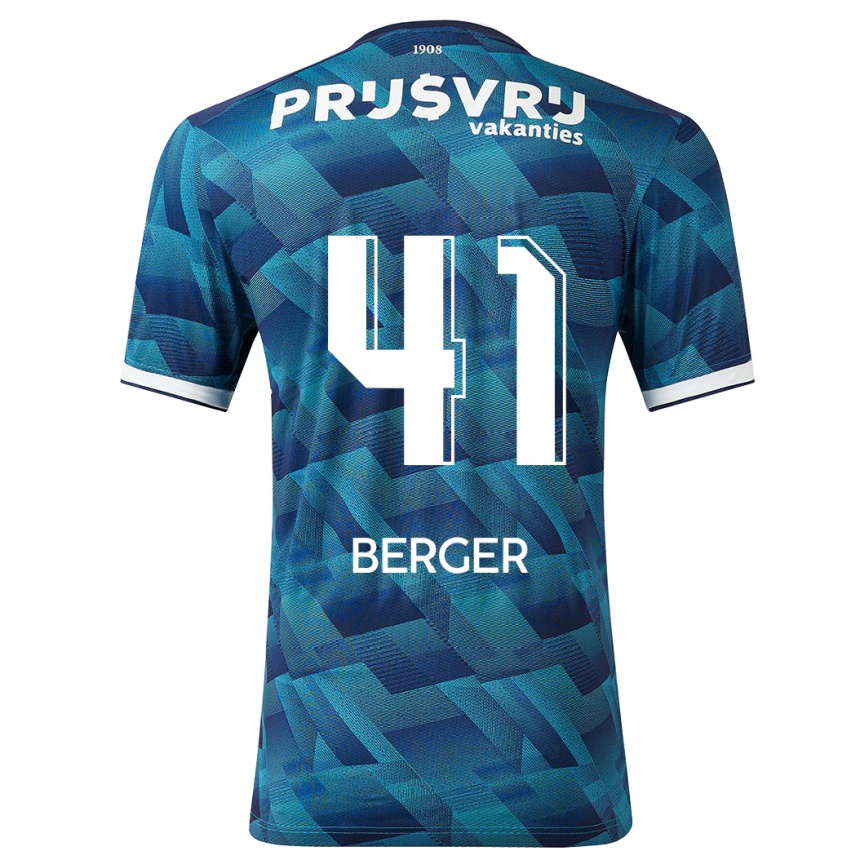 Niño Fútbol Camiseta Mannou Berger #41 Azul 2ª Equipación 2023/24 Perú