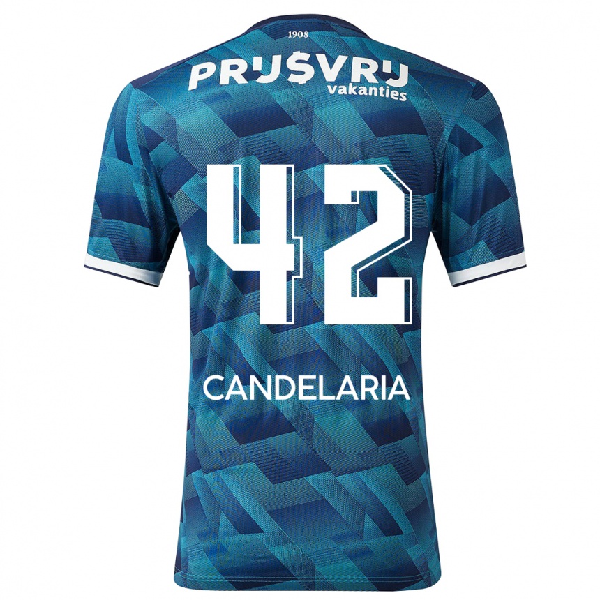 Niño Fútbol Camiseta Jayden Candelaria #42 Azul 2ª Equipación 2023/24 Perú