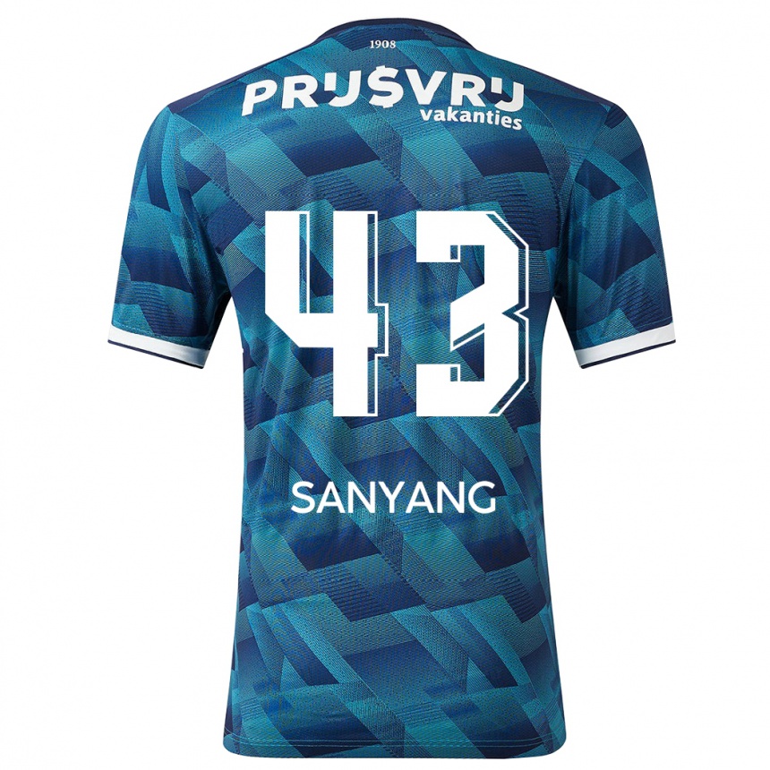 Niño Fútbol Camiseta Amadou-David Sanyang #43 Azul 2ª Equipación 2023/24 Perú