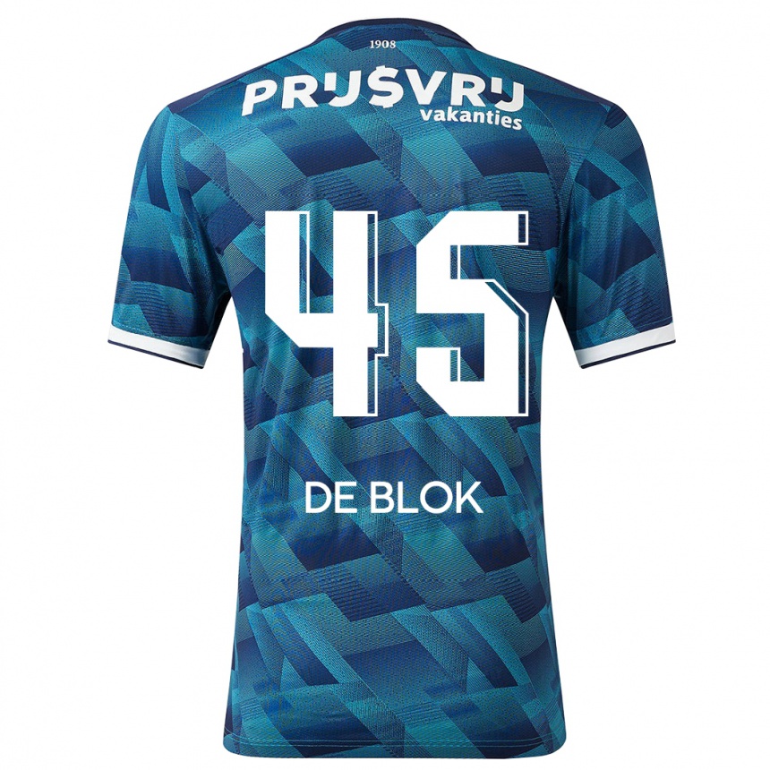 Niño Fútbol Camiseta Lars De Blok #45 Azul 2ª Equipación 2023/24 Perú