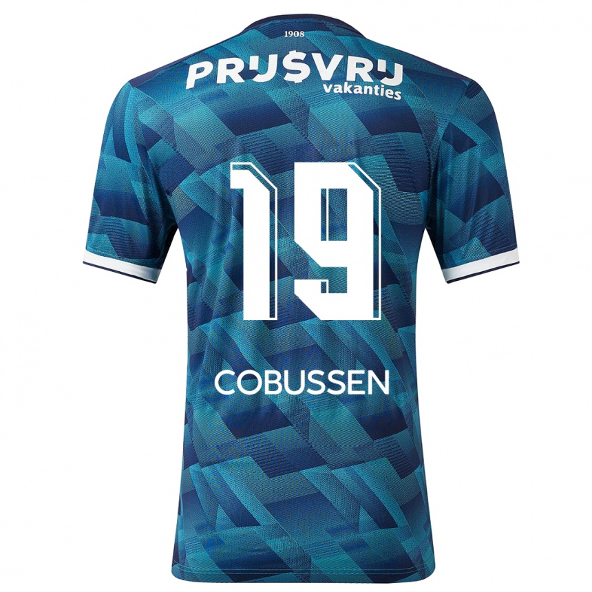 Niño Fútbol Camiseta Sophie Cobussen #19 Azul 2ª Equipación 2023/24 Perú