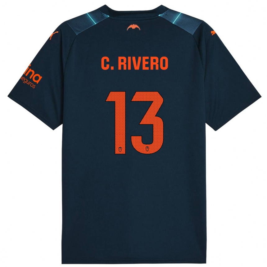 Niño Fútbol Camiseta Cristian Rivero #13 Azul Marino 2ª Equipación 2023/24 Perú